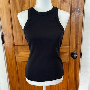 Standard James Perse Black Racerback Ribbed Cotton Knit Tank Top Size 1 / S NWT